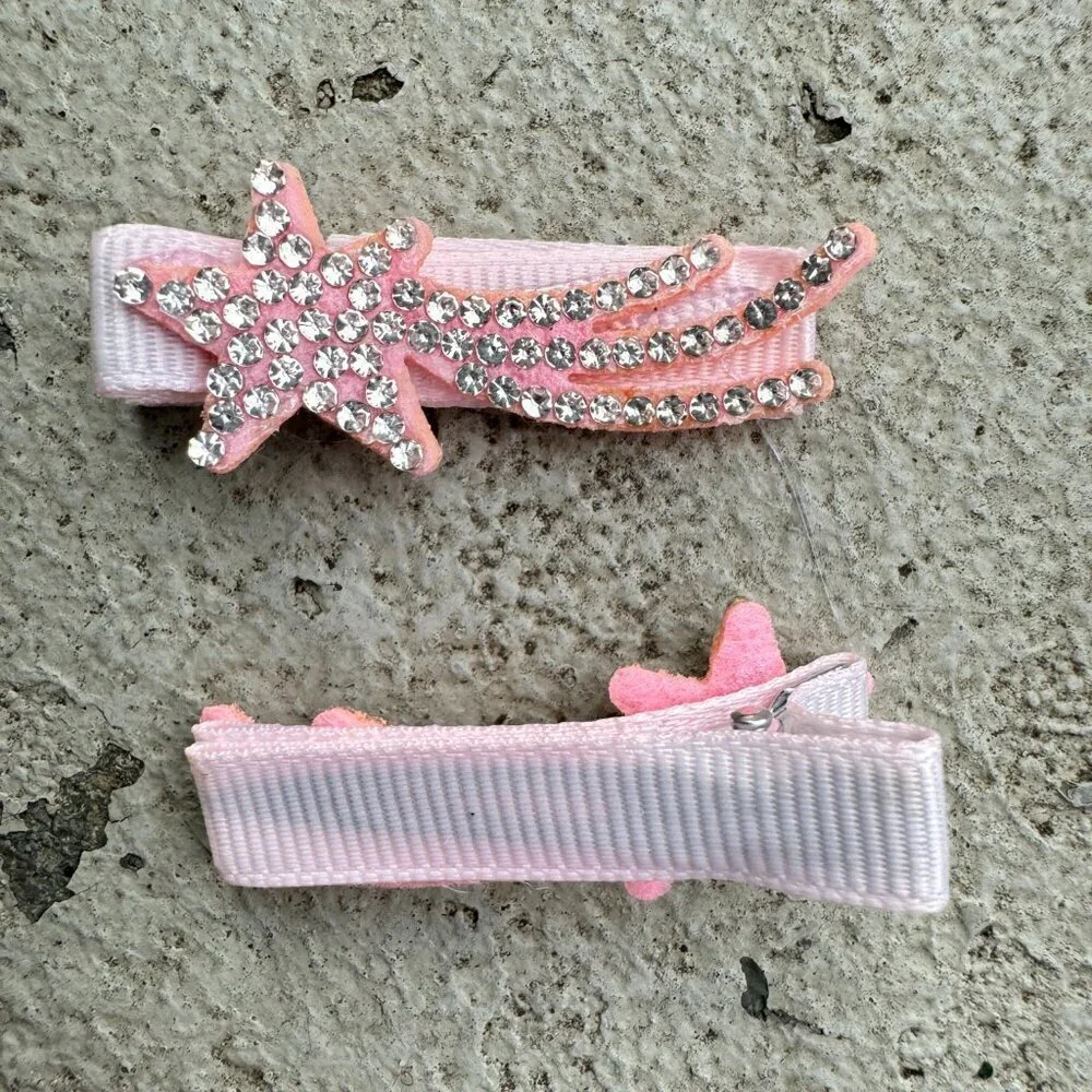 Pink Shooting Star Baby Hair Clips